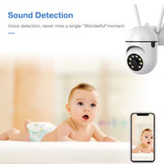 360° PTZ Xavfsizlik Kamerasi 32GB Karta WiFi Ikki Yo'nalishli Audio Harakat Ogohlantirishlari