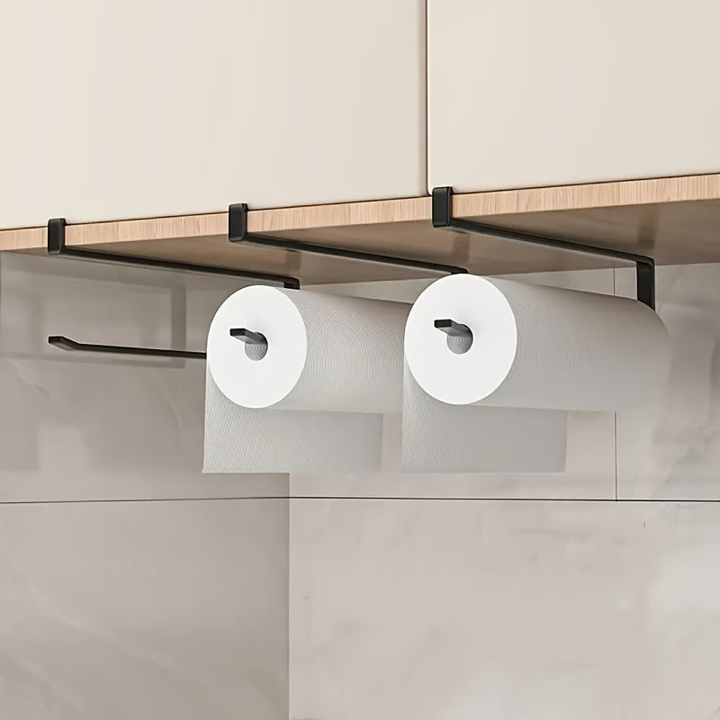 Portarrollos de papel de pared con instalación fácil, organizador de cocina que ahorra espacio