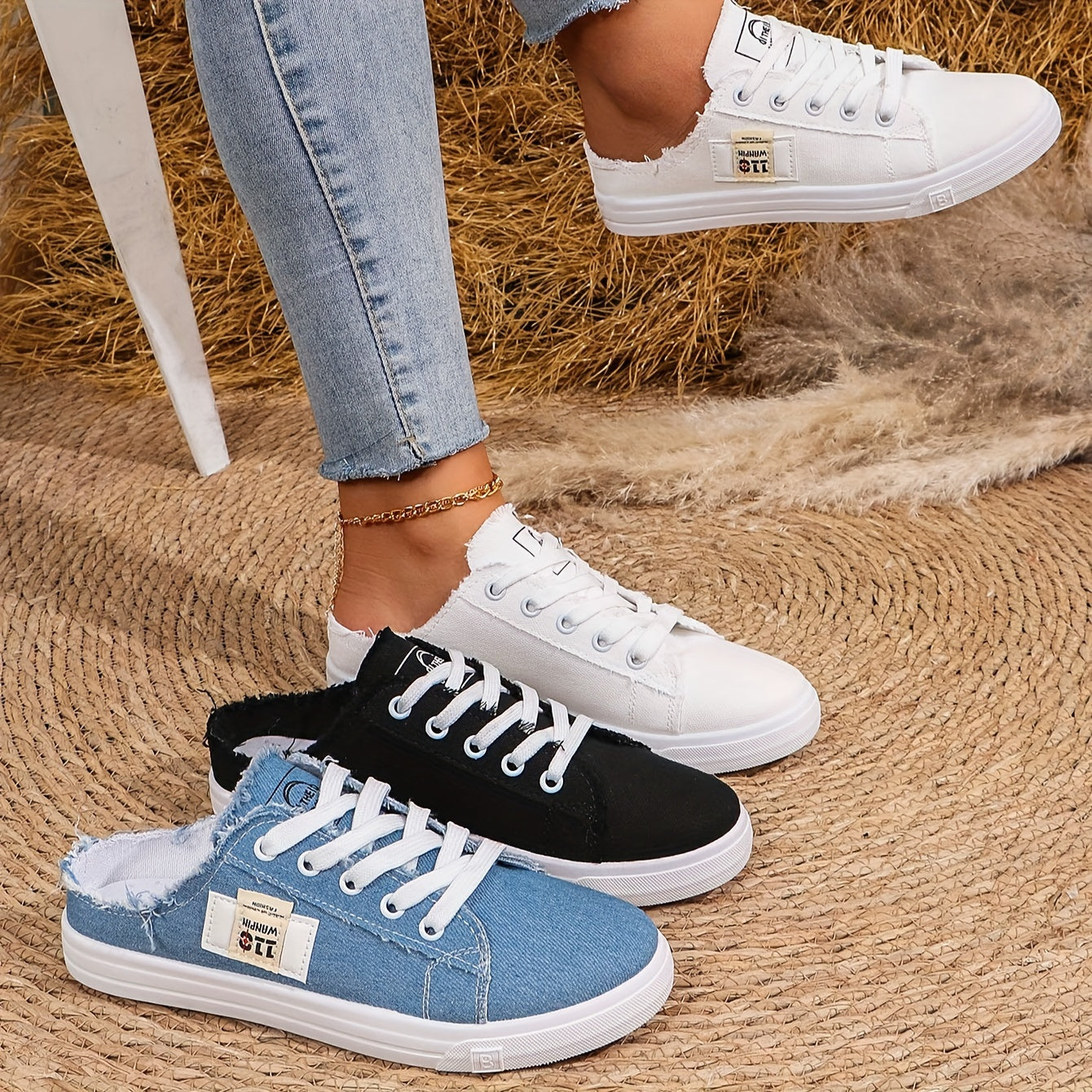 Women's Casual Athletic Sneakers Comfortable Lightweight Black Size 7