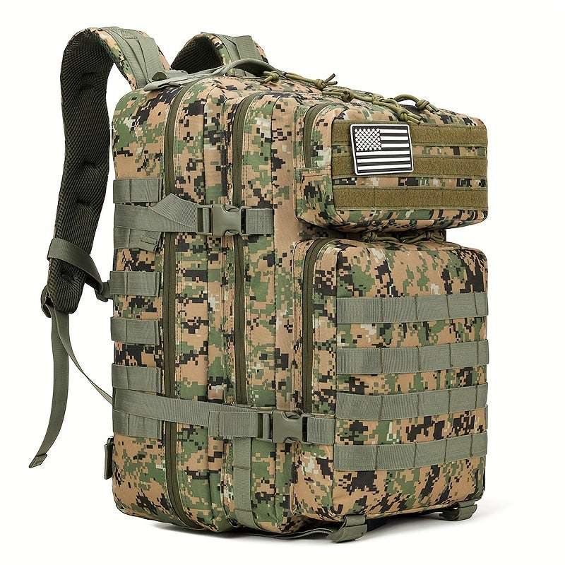 45L Tactical Backpack Water-Resistant Oxford Camo MOLLE for Hunting Camping Hiking Men Women