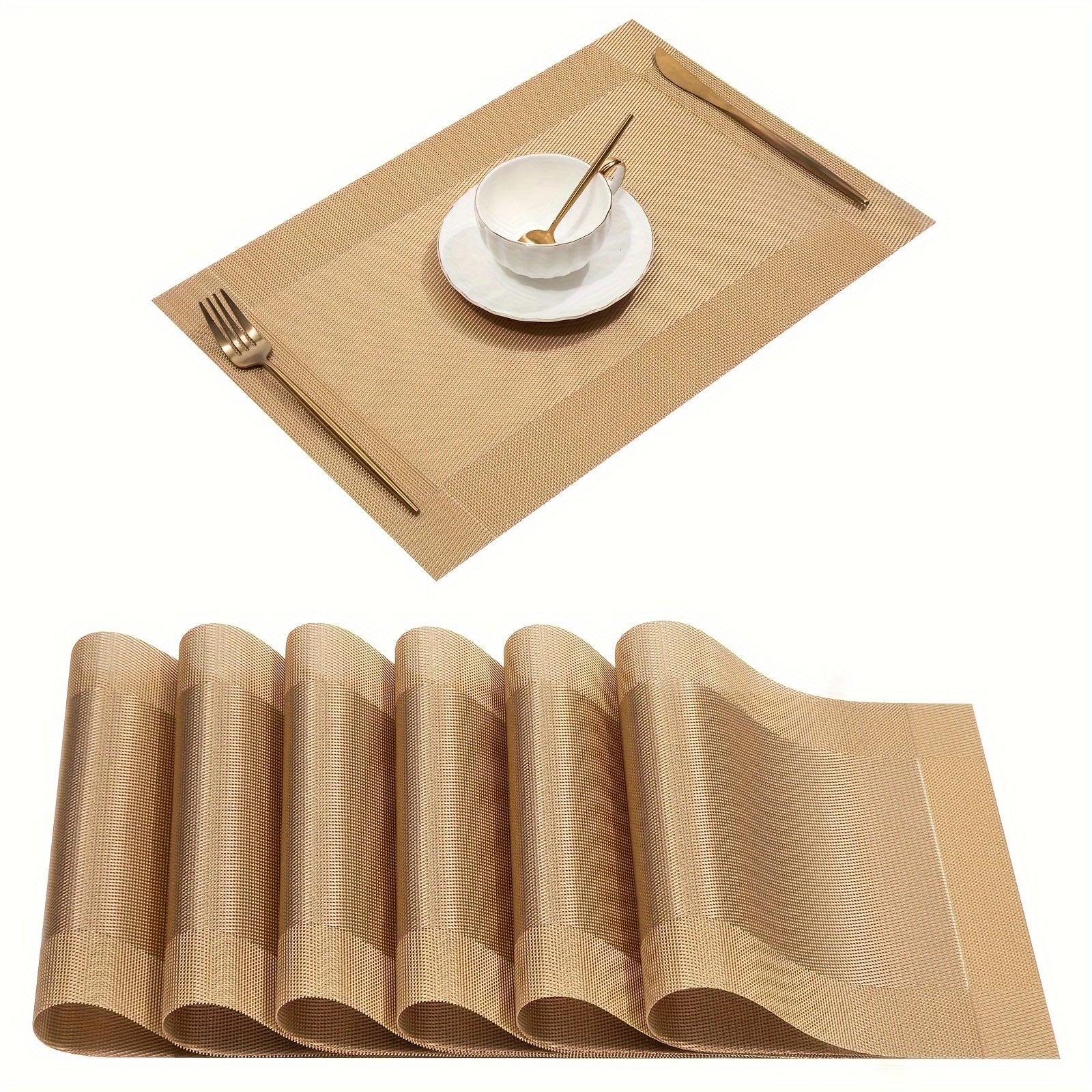 Set of 4, 6, or 8 Cotton Placemats for Dining Table