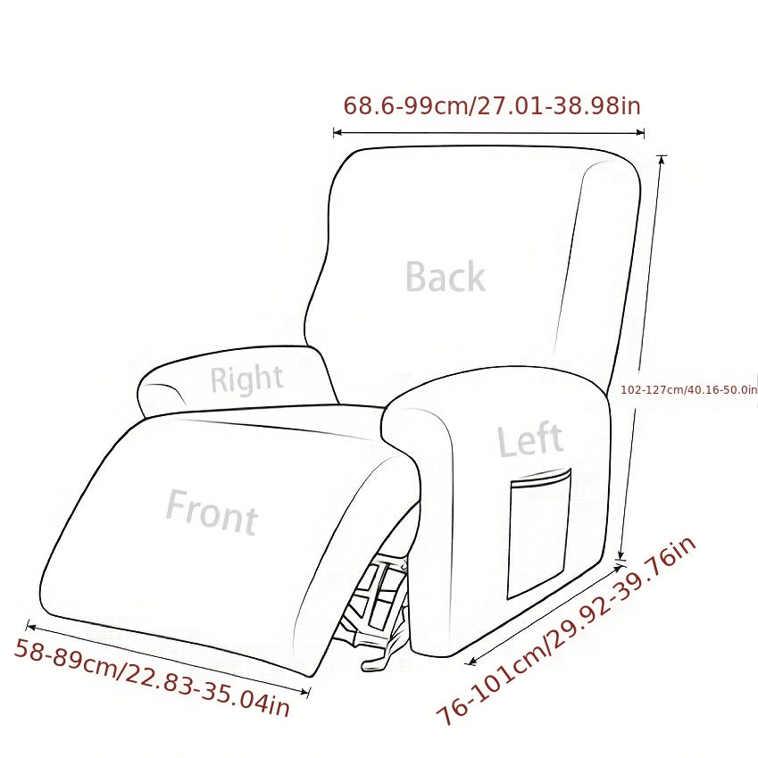 Комплект из 4 жаккардовых чехлов для кресел-реклайнеров, эластичные защитные чехлы для одноместных кресел-реклайнеров, идеально подходят для декора гостиной, спальни или офиса.