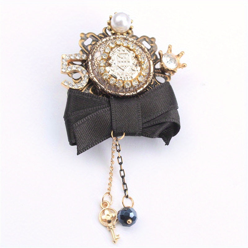 Rhinestone Bow Brooch for Women Stylish Jewelry Accessory for Outfits Purses and Headwear