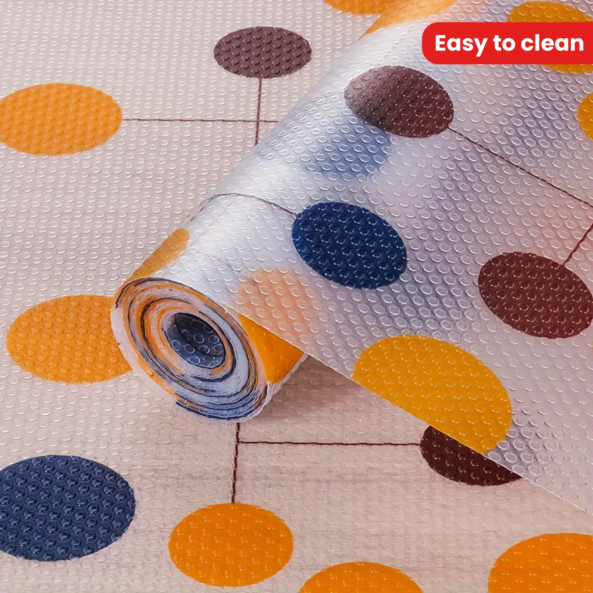 Reutilizables forros de estantes de plástico para refrigerador con lunares, sin adhesivo, libres de BPA, fáciles de limpiar