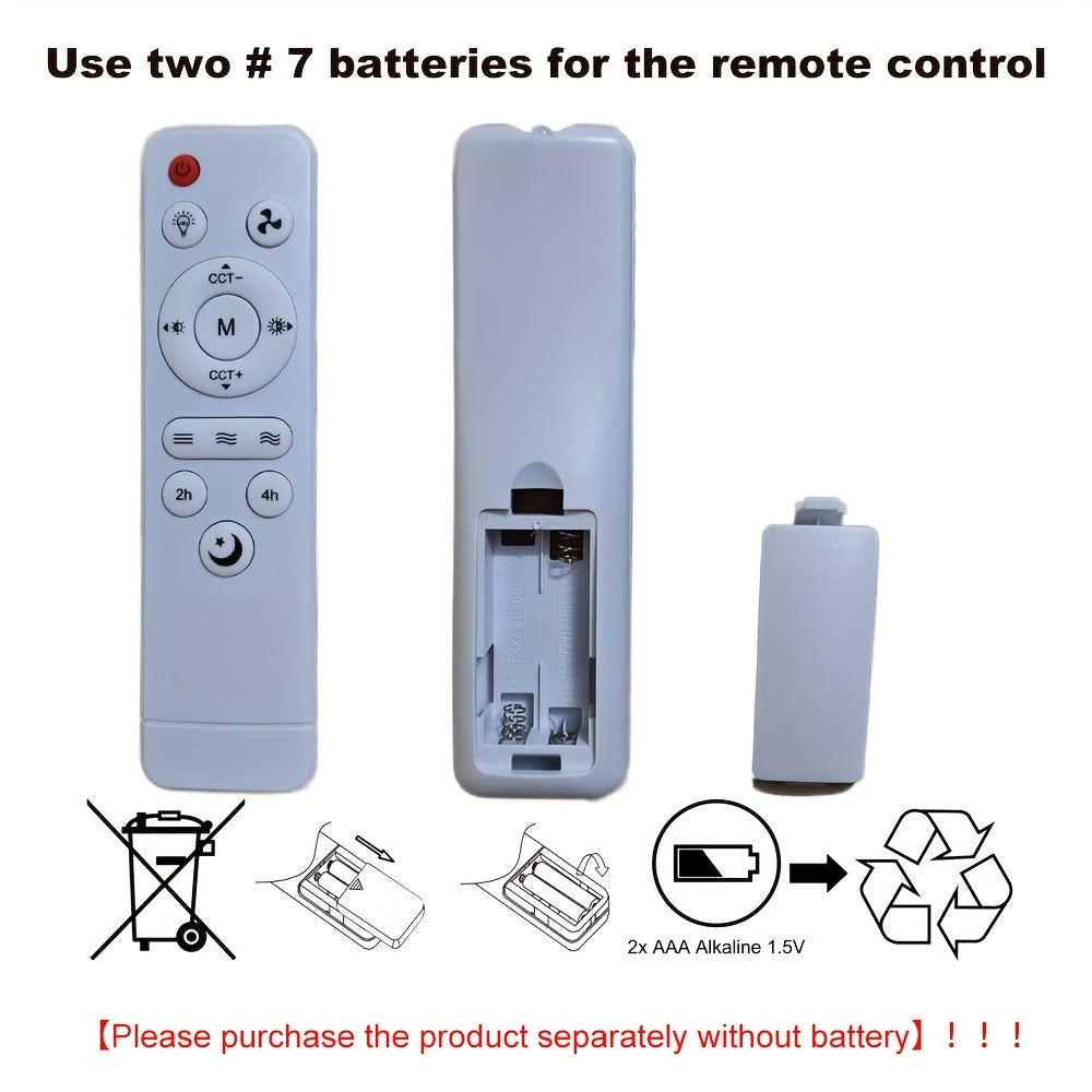 2pcs Ceiling Fan with Light Remote Control Dimmable E26/E27 Bathroom Bedroom Kitchen Living Room