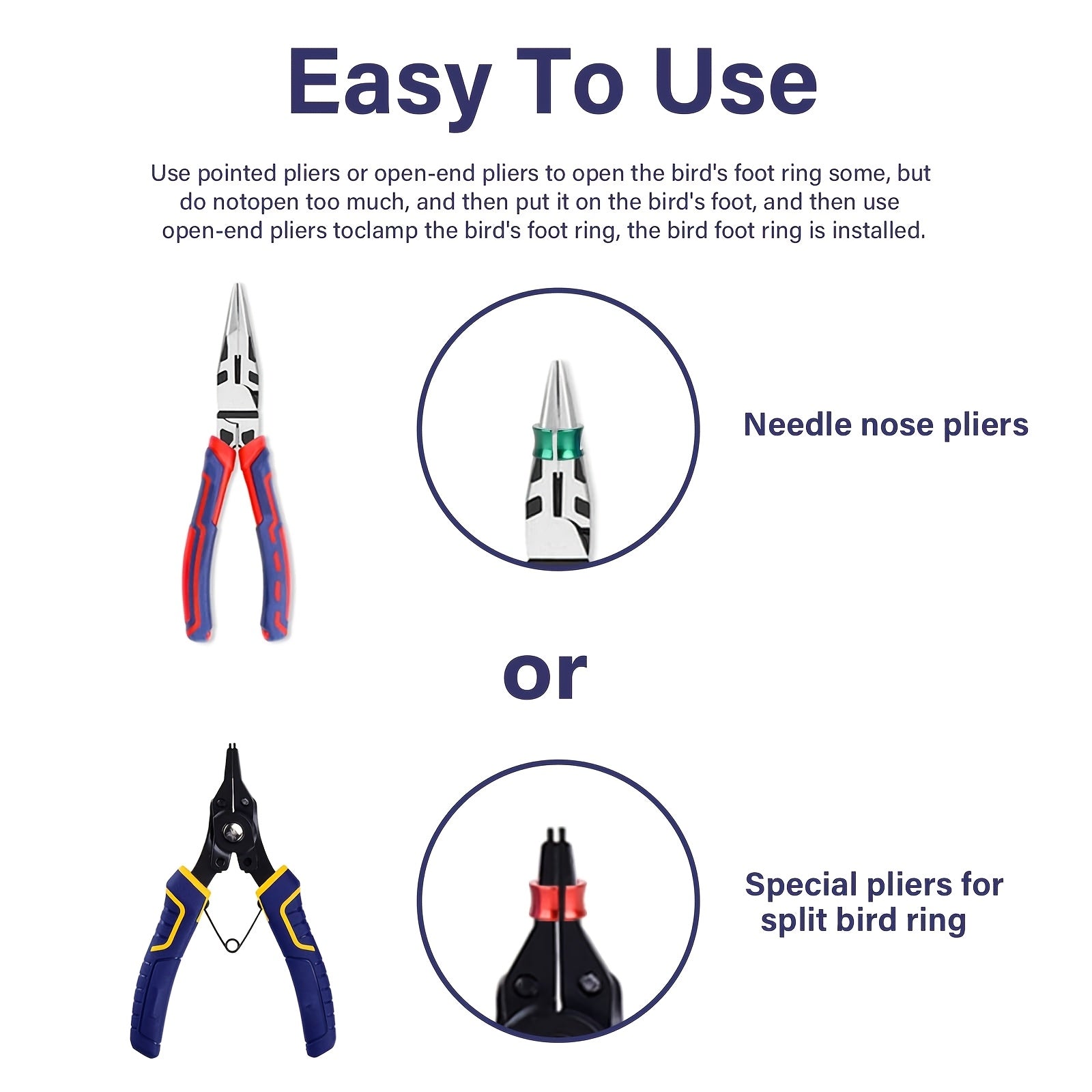 40 Aluminum Bird Identification Anklets for Pigeons Parrots and Wagtails Set of 40