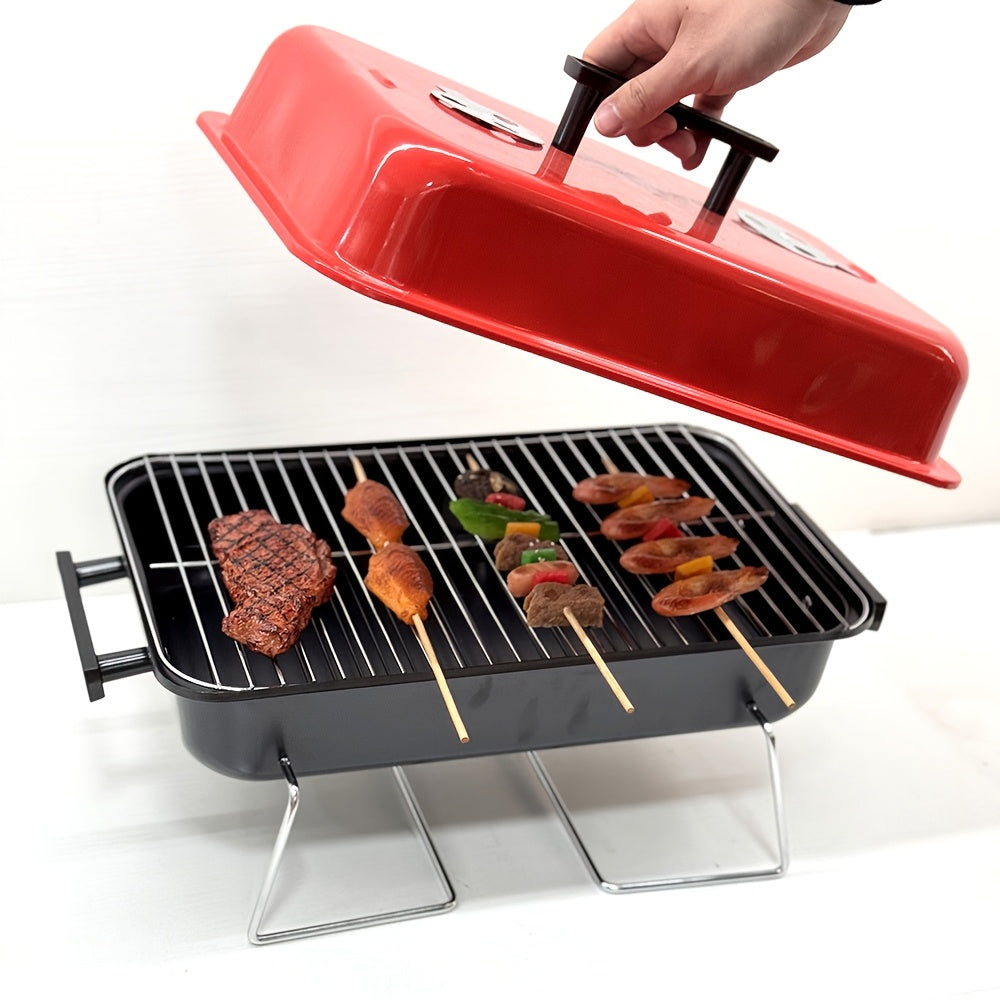Compact tabletop charcoal grill no electricity required for backyard camping picnics beach outings