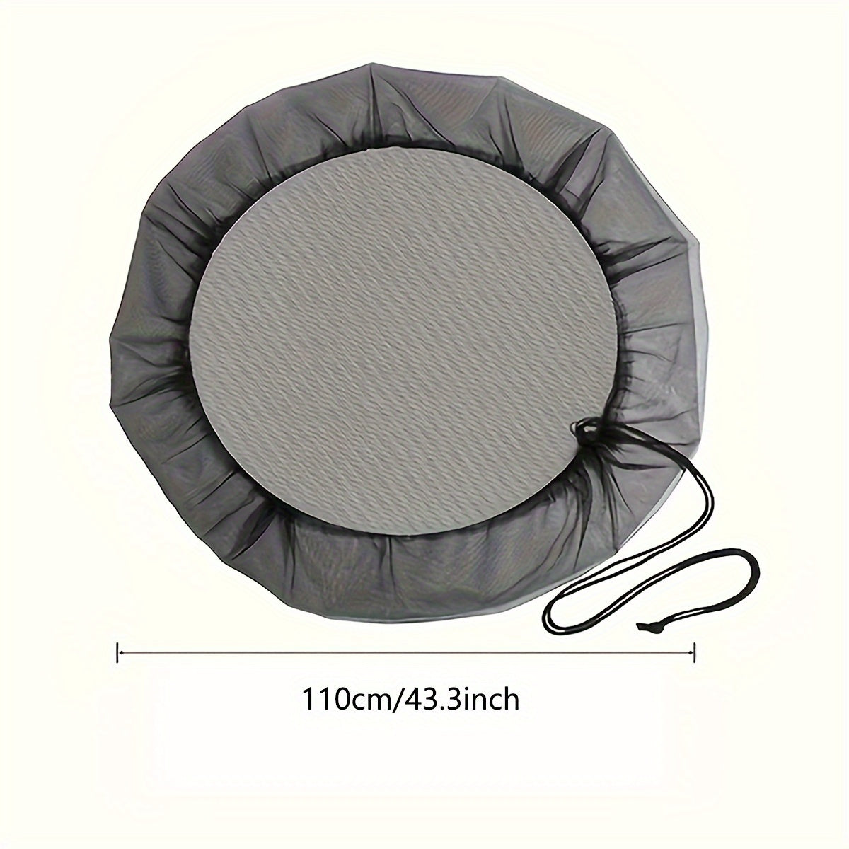 Мешковая крышка для дождевого бочка синяя, моющаяся, с вентиляционными отверстиями и шнурком