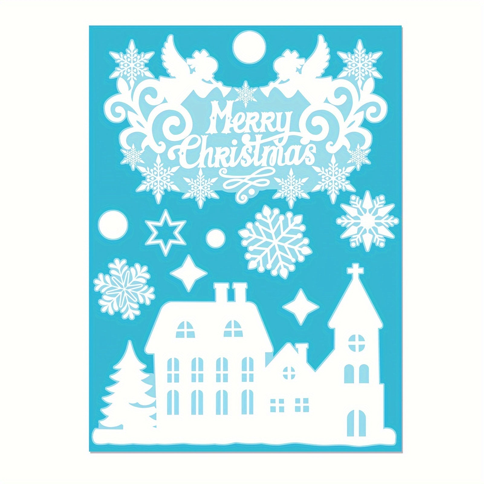 Festive Christmas Window Stickers Snowflakes Reusable Glow-in-Dark Decor
