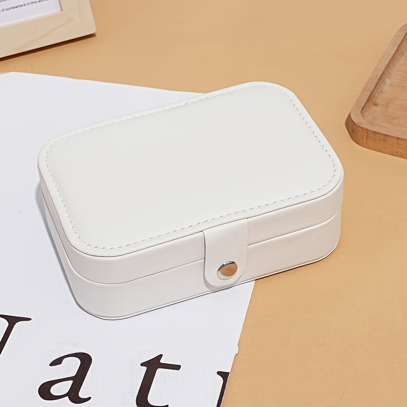 Leather Jewelry Box with Lock, Fabric-Lined Organizer for Accessories