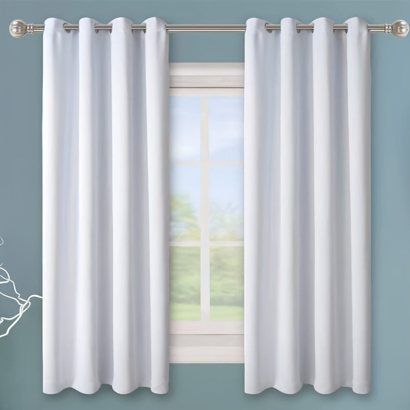 Blackout Curtain 1 Panel Solid Black Insulated Room Darkening for Bedroom Living Room
