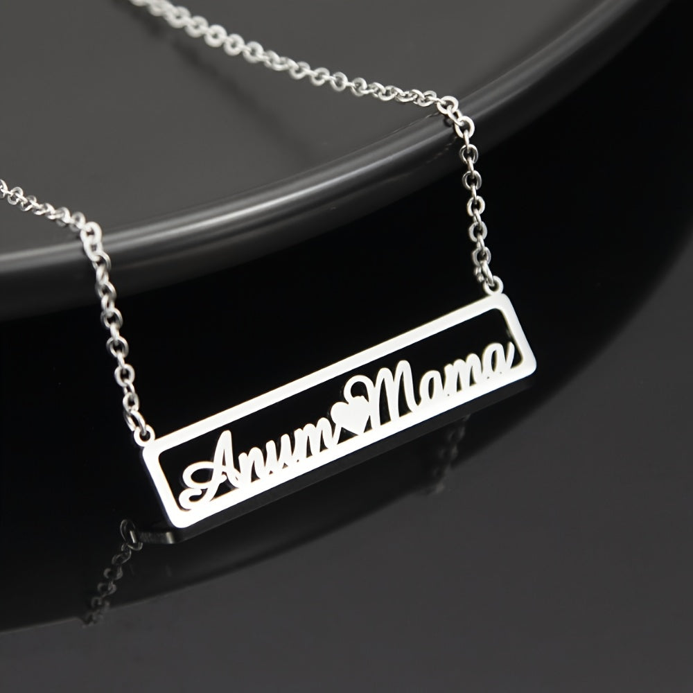 Personalized Stainless Steel Hollow Heart Necklace for Couples Bohemian Style Gift