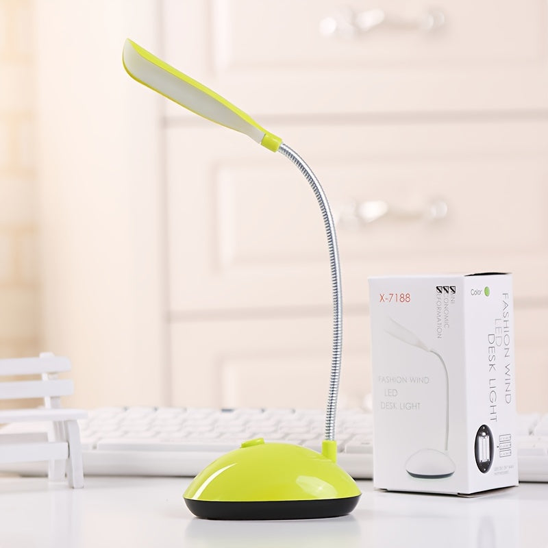 Portable LED Desk Lamp Foldable Eye-Care Mini Table Light Adjustable Angle Battery Operated White