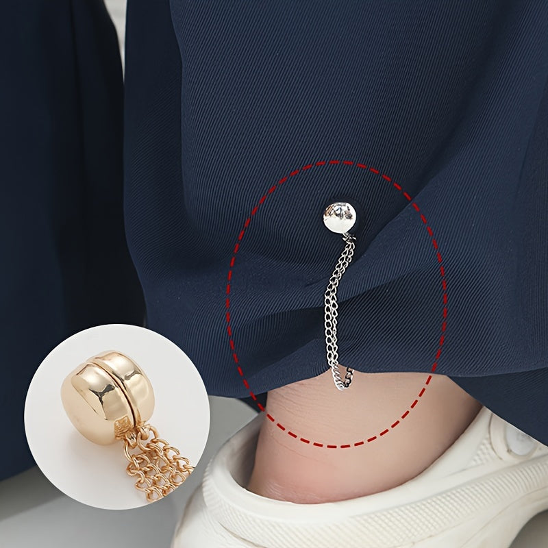 4шт магнитных зажимов для брюк без шитья, съемная подгибка для женщин, регулируемый пряжка