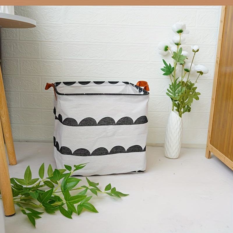 Fabric Hamper with Handles Foldable Storage Basket for Clothing Toys and More