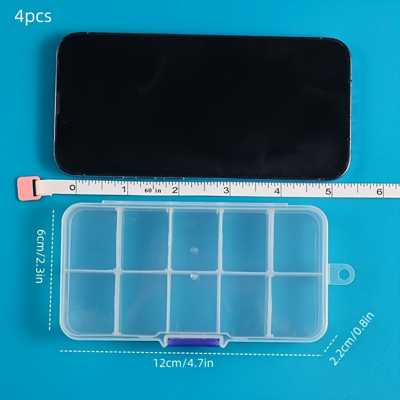 Caja de almacenamiento de plástico con divisores para joyas, cuentas y manualidades