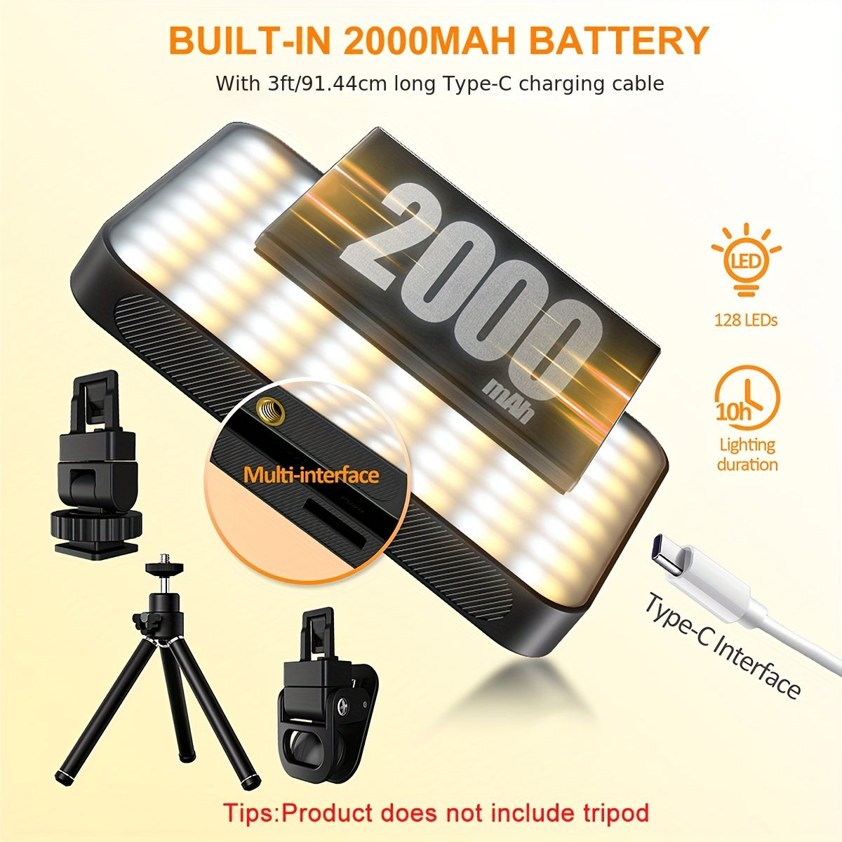 Rechargeable LED Ring Light with Magnetic Attachment and 3 Light Modes for Smartphone Photography and Video Conferencing