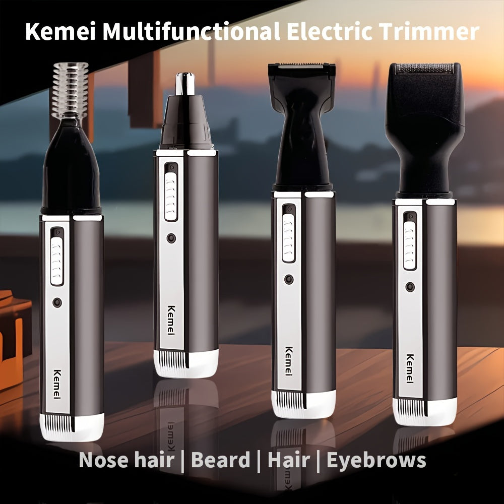 Rechargeable Nose and Ear Hair Trimmer Set with High-Torque Motor and USB Charging