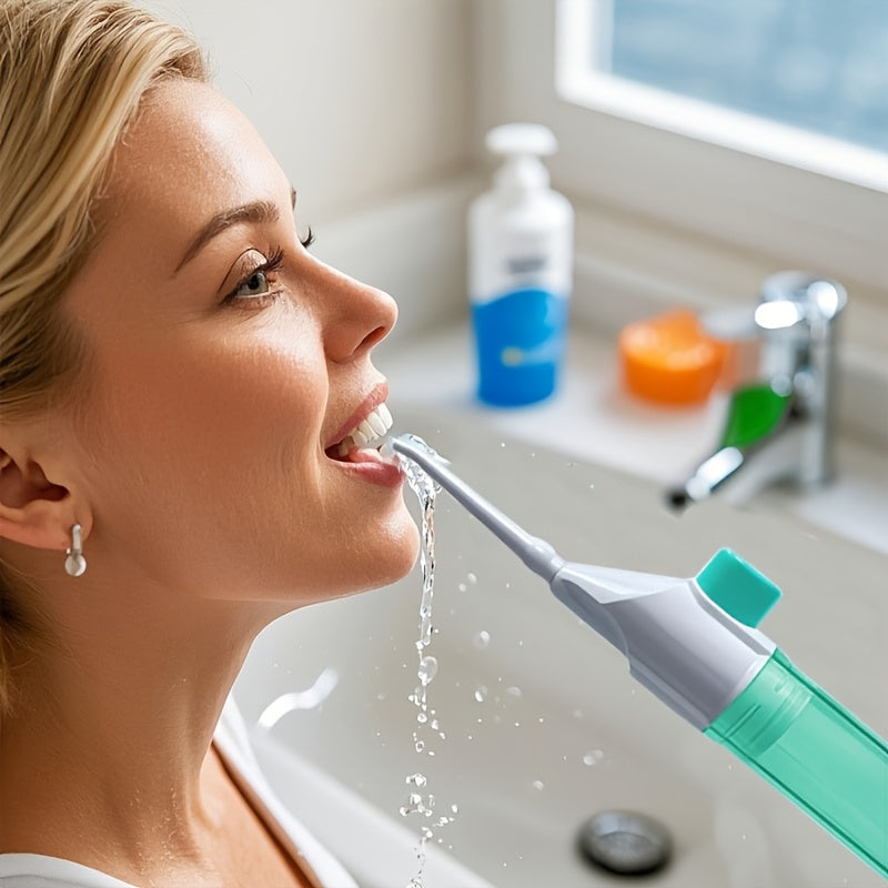 High-Pressure Dental Flosser Portable Manual Teeth Cleaner for Deep Cleaning