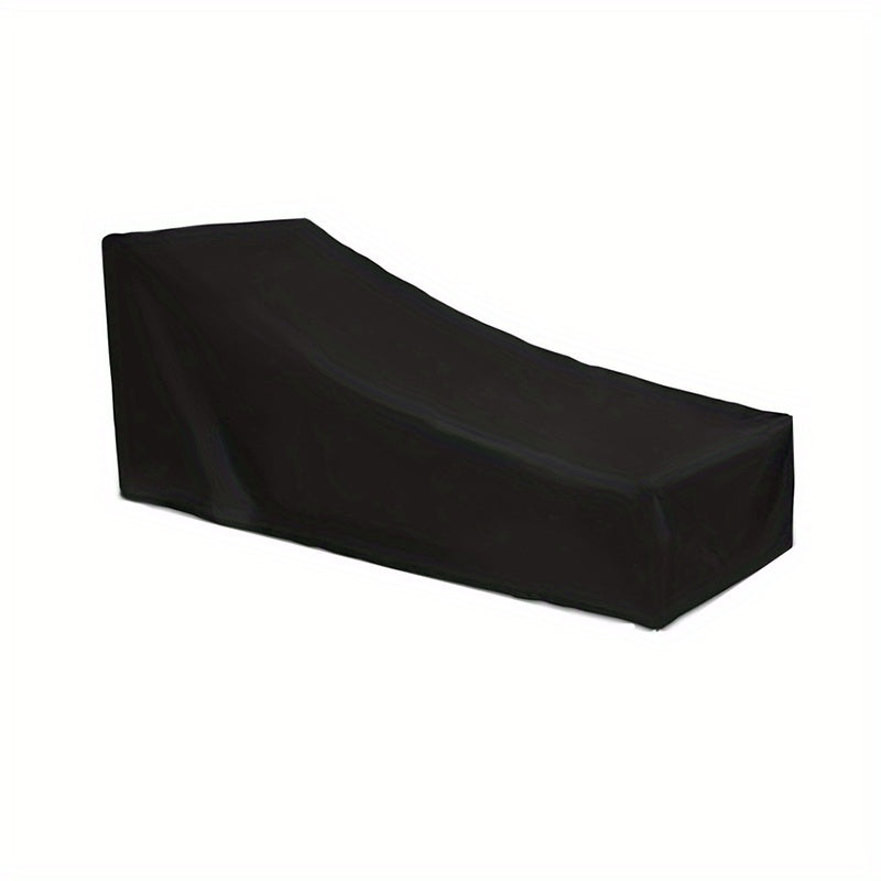 Qora ochiq havoda chaise lounge qopqog'i, suv o'tkazmaydigan, UV-ga chidamli, og'ir xizmat, barcha mavsumlar uchun 420D Oxford