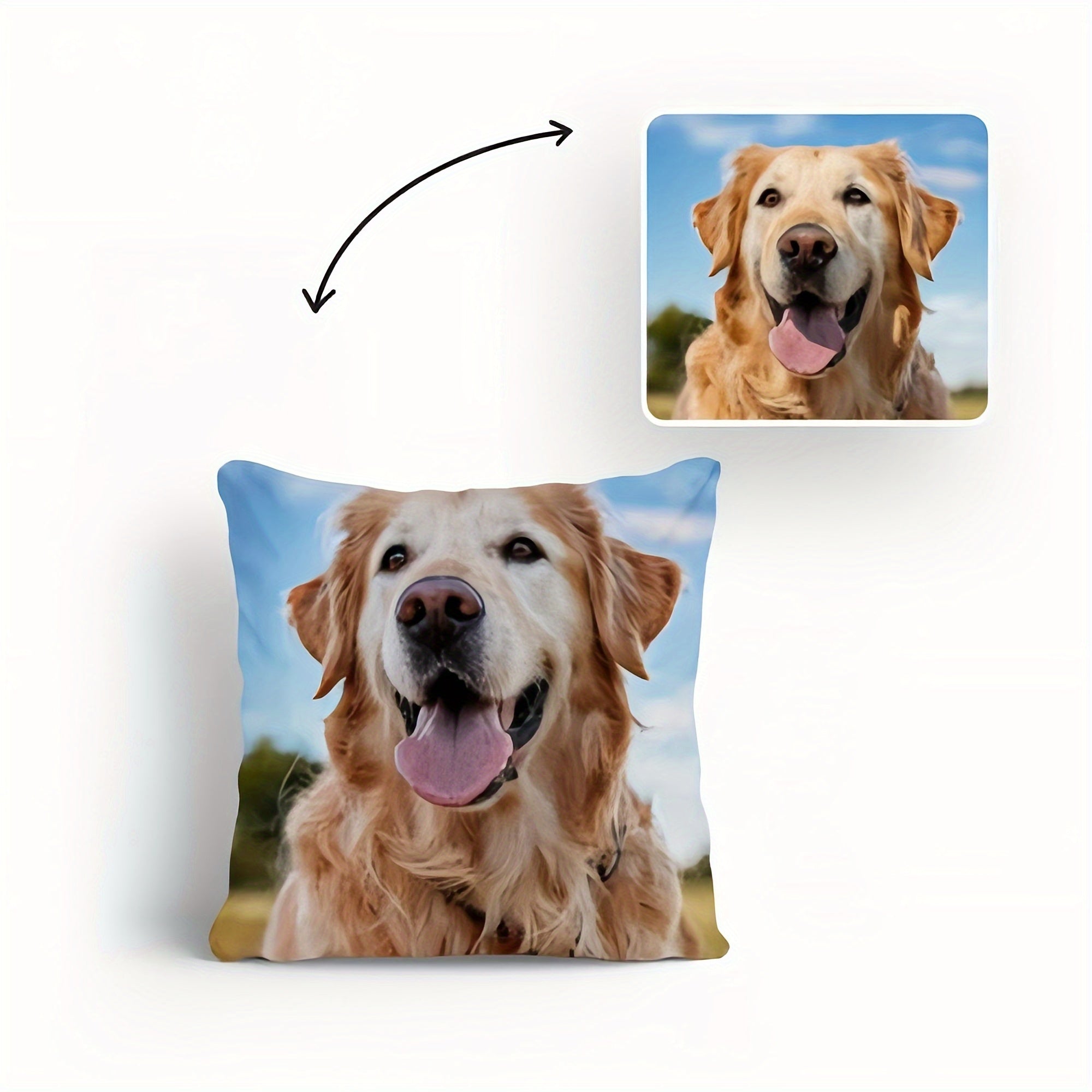 Pet Photo Pillow Cover 45x45cm Polyester Blend Single-Sided Print Dog Cat Gift