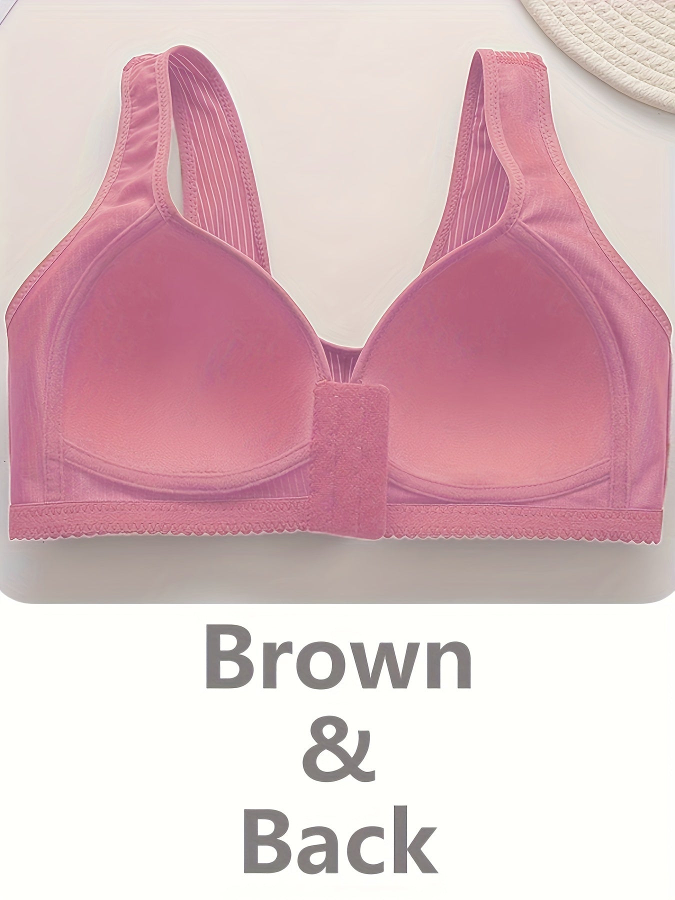 Striped Push-Up Bra Medium Support Polyester Elastane Knit Fabric Non-Removable Padding