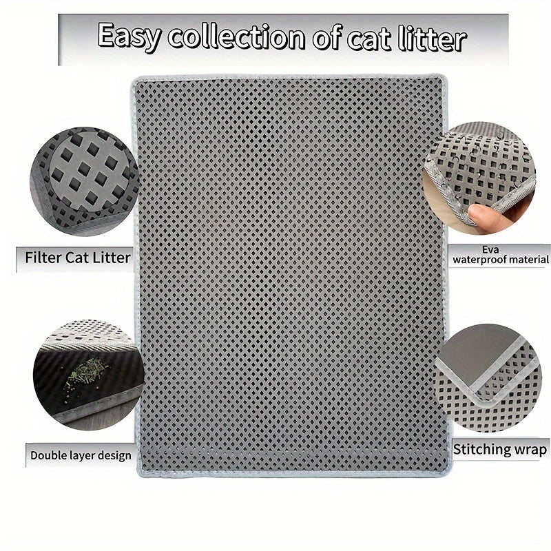 Extra Large EVA Cat Litter Mat Double-Layer Filtering Washable Leakproof Anti-Splash
