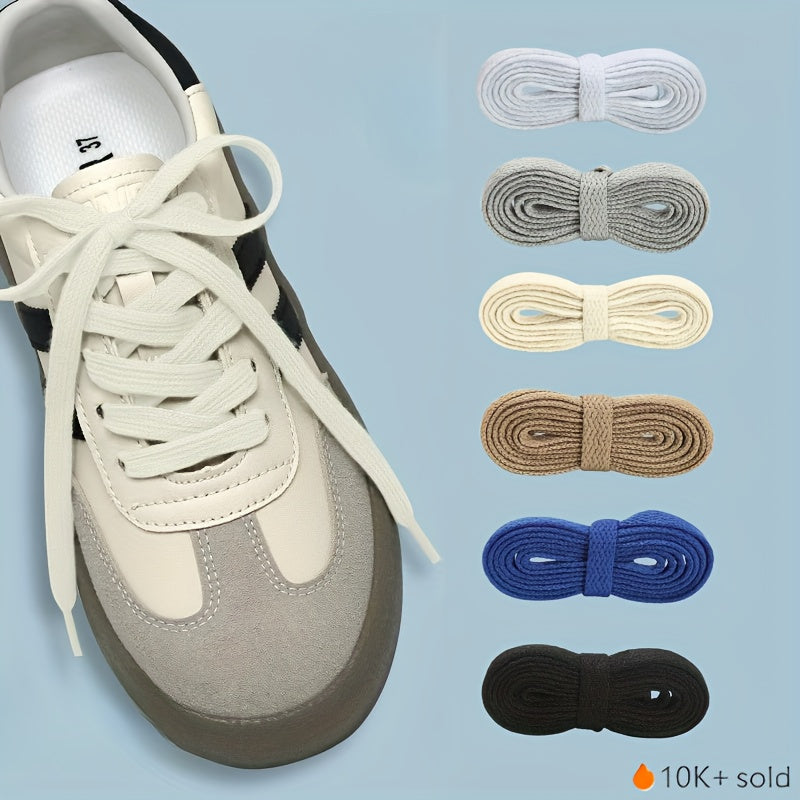 Unisex Flat Shoe Laces Polyester Black White Gray Sneakers Casual