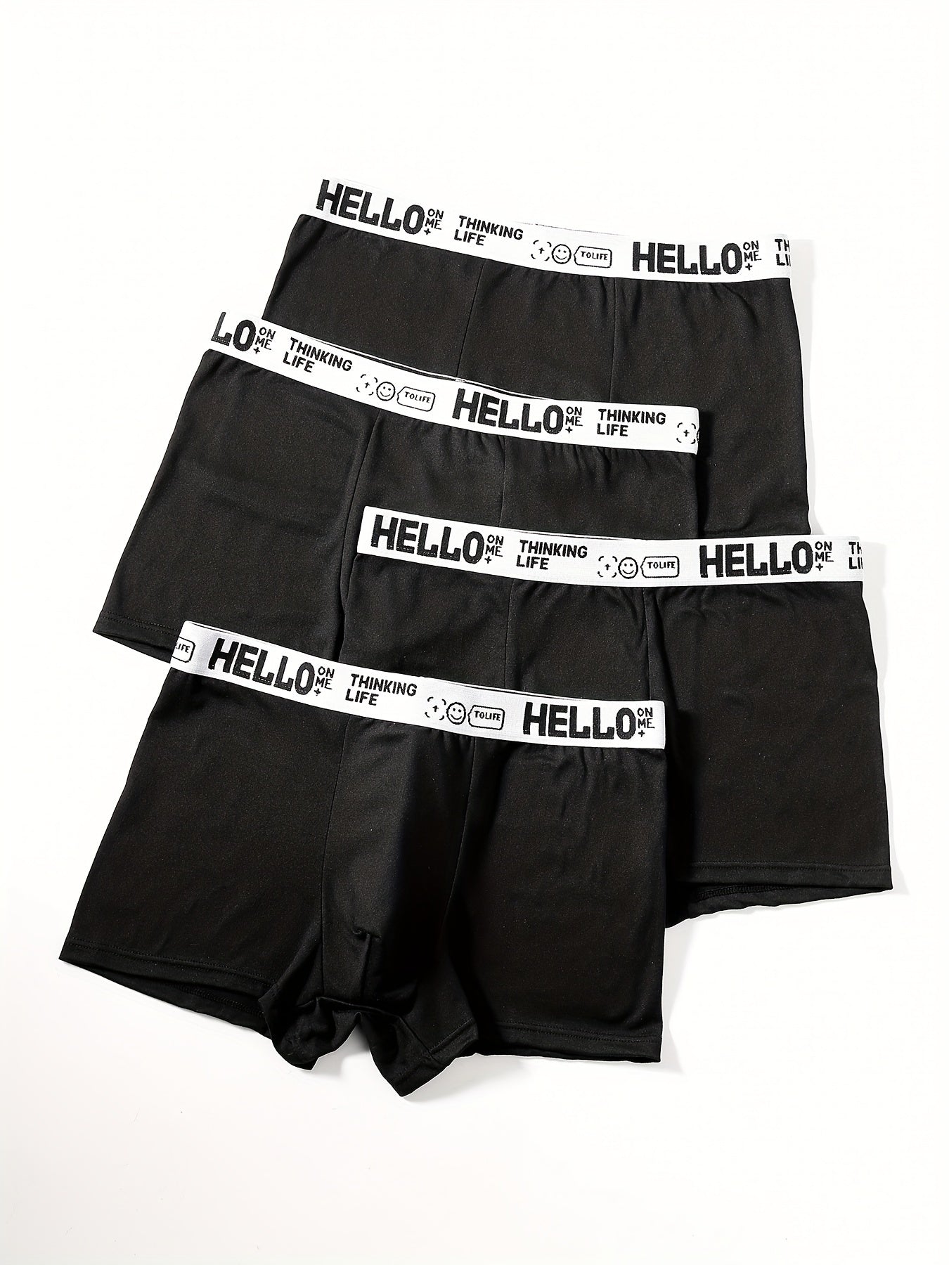 Men's Boxer Briefs Pack of 5 Breathable Polyester Spandex Solid Colors Comfortable Daily Wear