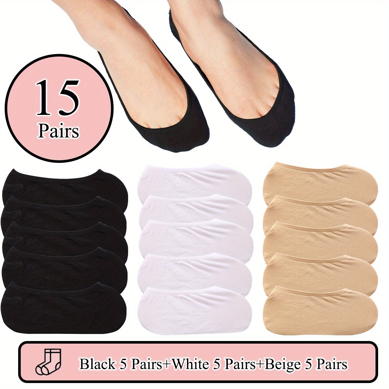 Breathable Candy-Colored Knit Boat Socks for Men and Women 5/10/15 Pairs