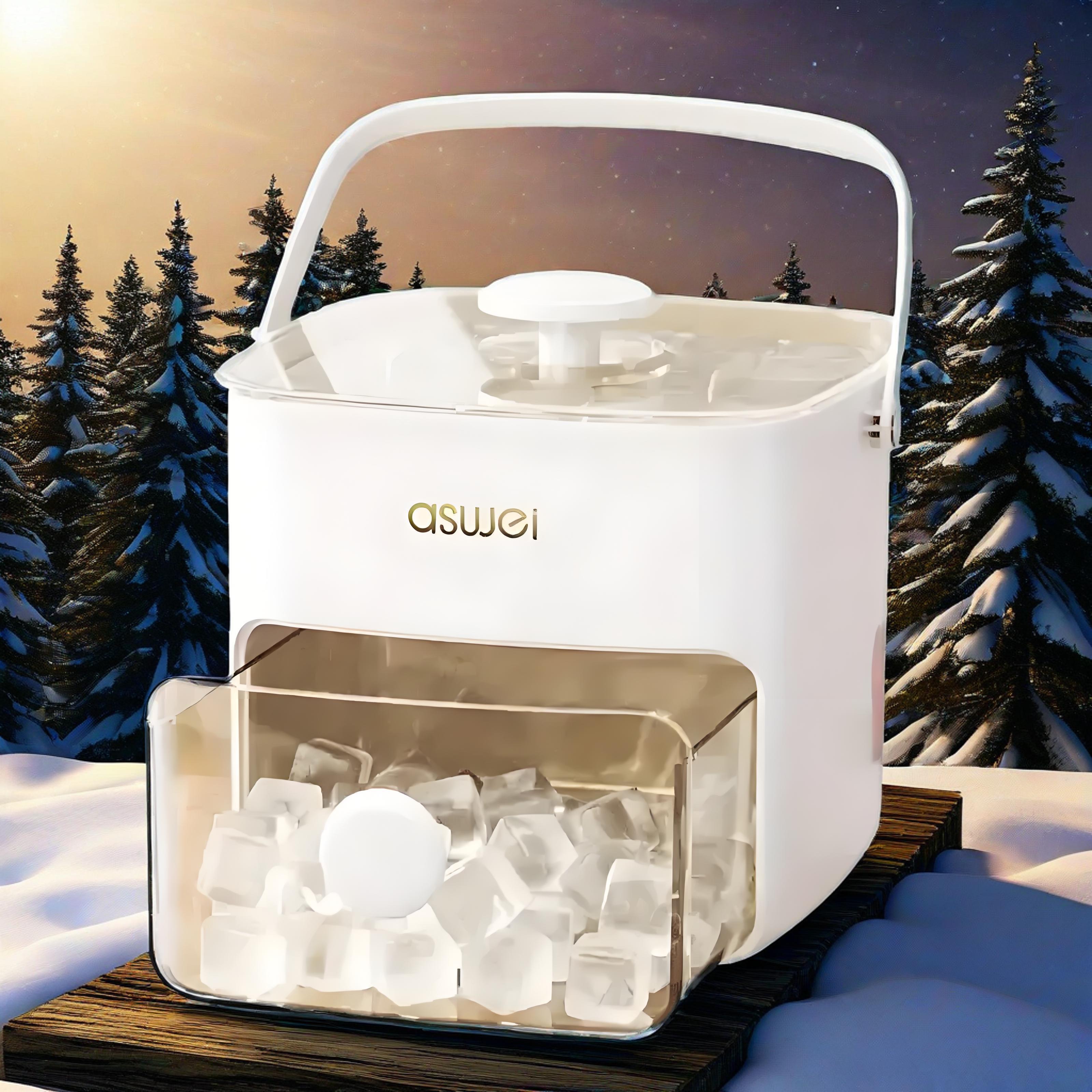 High-Capacity Dual-Stack Ice Maker 48-Cube Manual Ice Machine with Lid