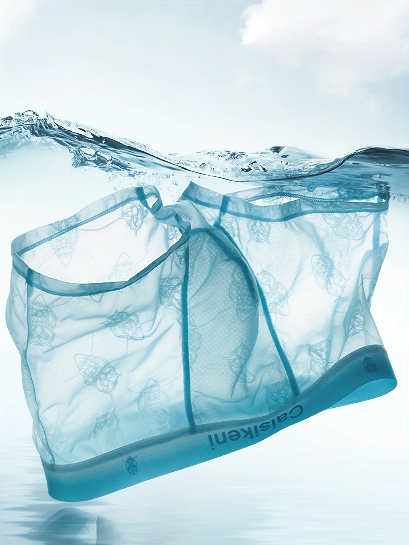 Men's Mesh Underwear Sets with Cat and Eagle Designs Breathable Lightweight Boxer Shorts