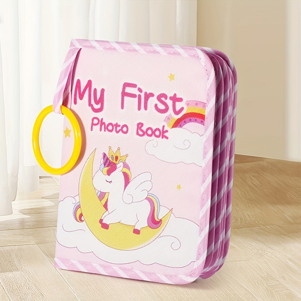 Baby Photo Album for Newborns and Toddlers Animal Themed Collage Frame Vertical Fabric Keepsake Unfinished Foldable