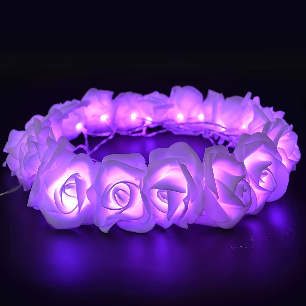 Red LED Roses Valentine's Day Decor 149.96cm with 10 LEDs Battery Operated