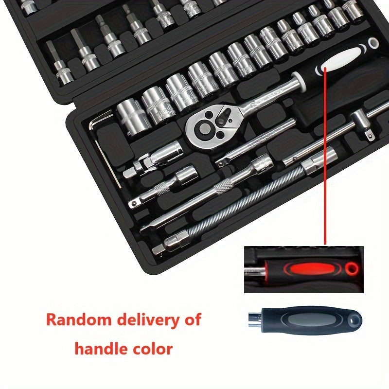 Juego de herramientas de reparación automotriz de acero cromo vanadio de alta dureza de 46 piezas
