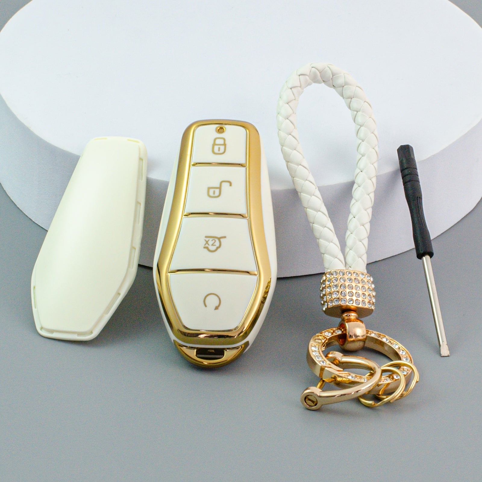 Universal Soft TPU Key Fob Cover Case with Keychain for Electric Vehicles