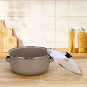 Enamel Cookware Set 3-Piece Lightweight Soup and Stew Pots for Induction Gas Stoves