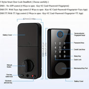 Smart Biometric Keyless Door Lock with App Control and Key Card for Home and Office