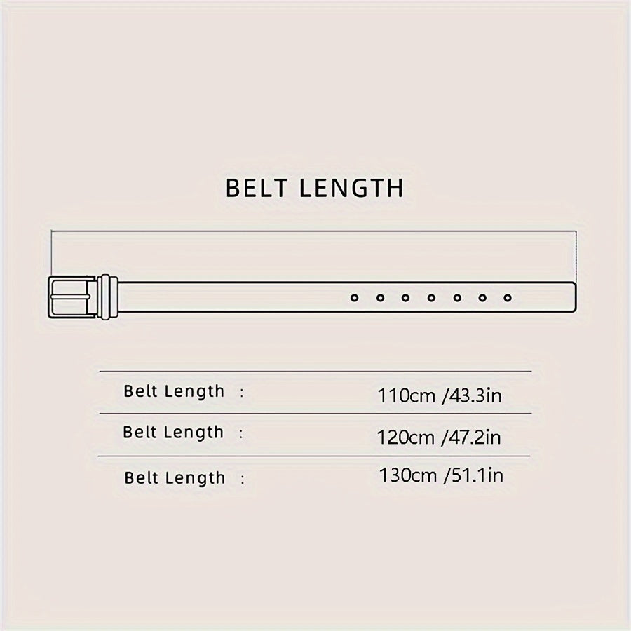 Men's Wide Stitching Belt with Alloy Buckle for Jeans and Trousers Casual Large Size