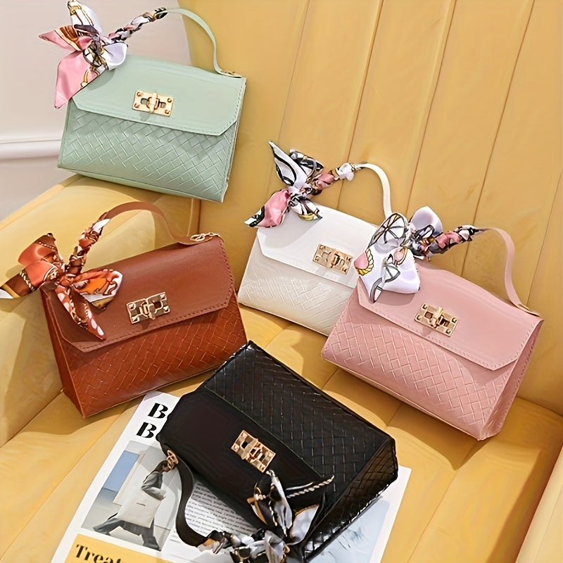 Mini Crossbody Bag with Scarf Chain Strap Lightweight Detachable Shoulder Bag in Multiple Colors