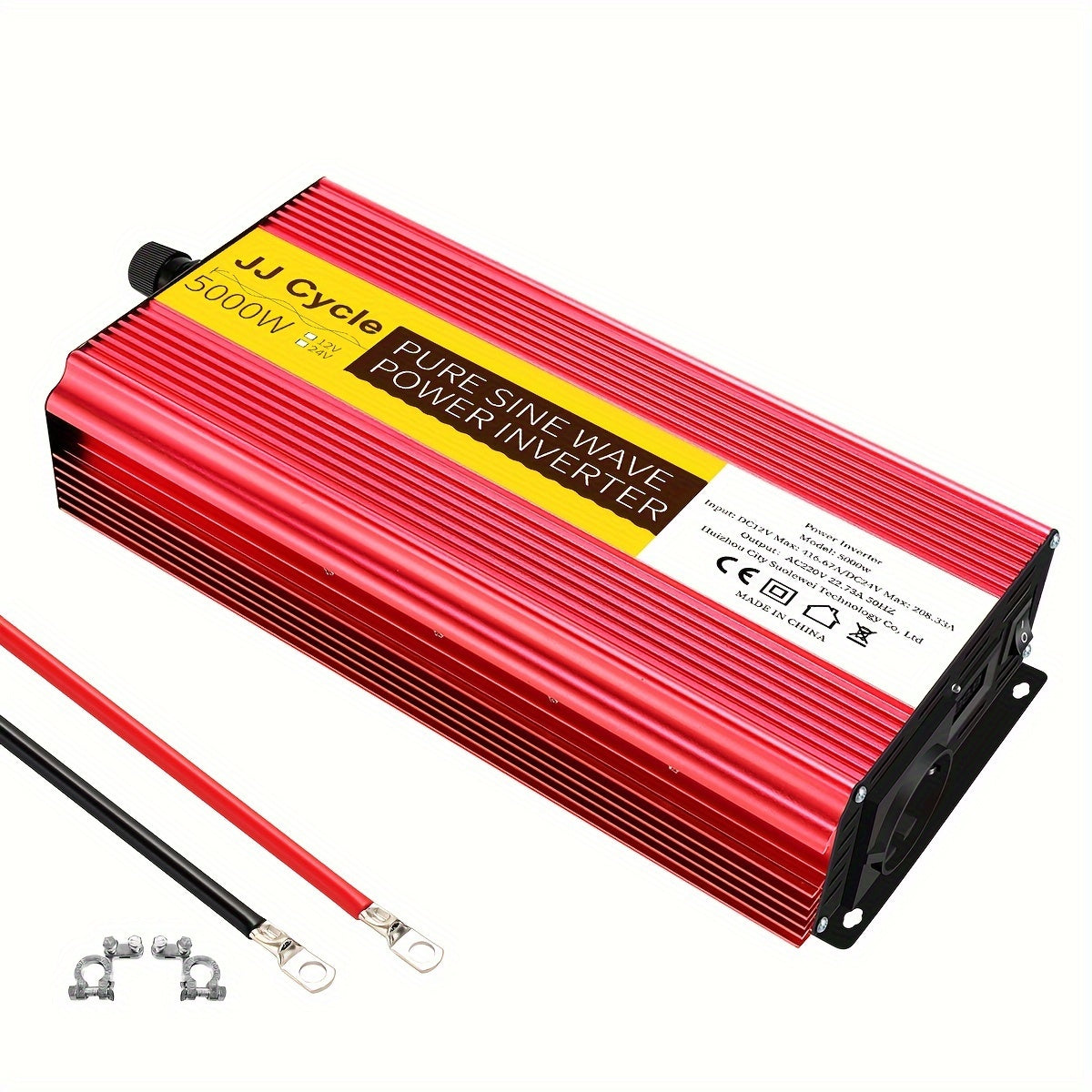 5000W Pure Sine Wave Inverter DC 12V/24V to AC 220V 50Hz Car Power with EU Plug