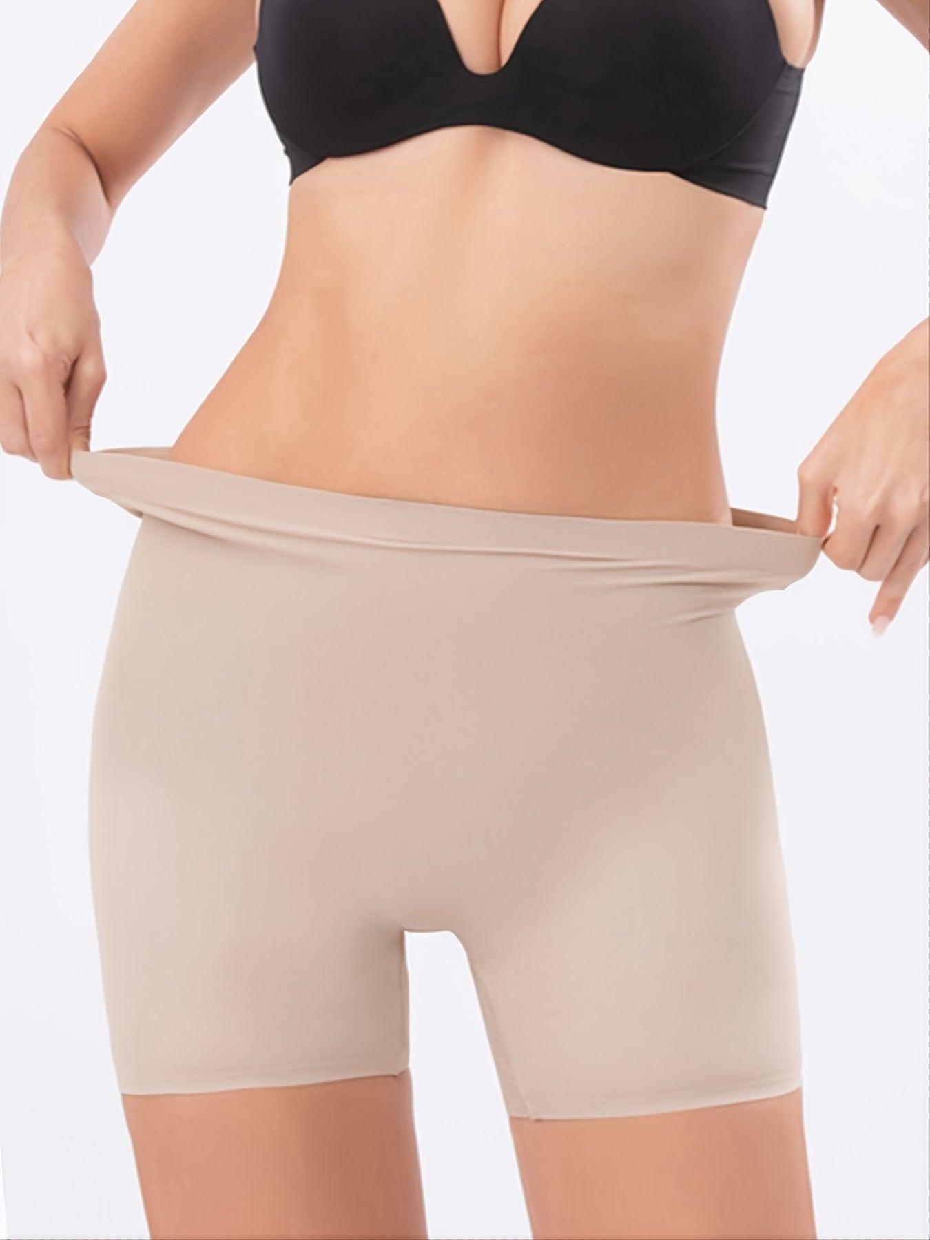 Women's Seamless Boyshorts Tummy Control Shaping Shorts Solid Nylon Spandex