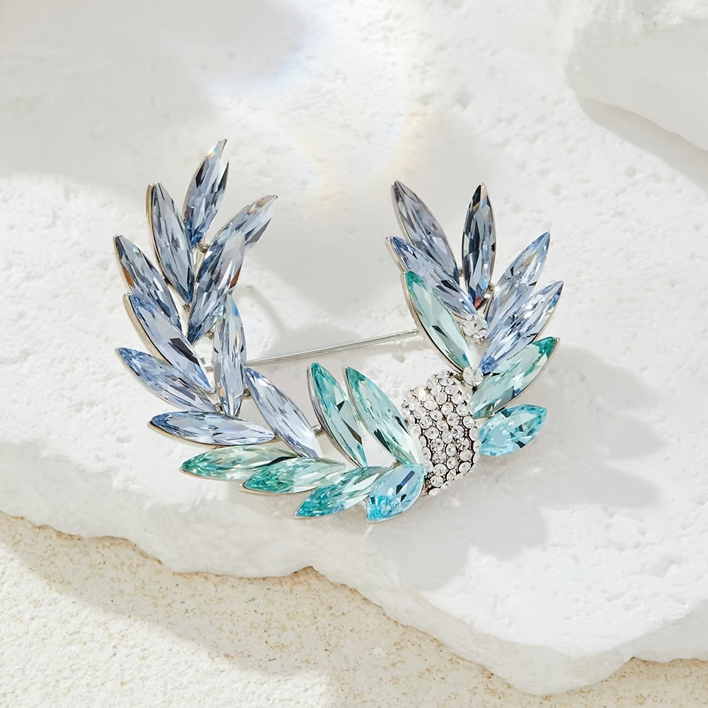 Moon Crystal Brooch Irregular Shape Pin for Jackets and Blazers Gift Jewelry