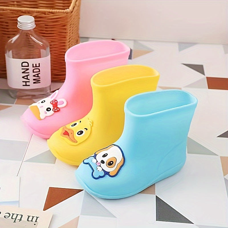 Kids Boys Cartoon Animal Waterproof PVC Short Rain Boots Lightweight Durable Outdoor Play