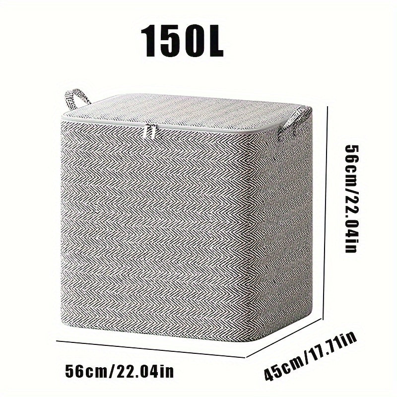 Fabric Storage Bags with Lids 4 Sizes for Clothes Bedding Toys Handles