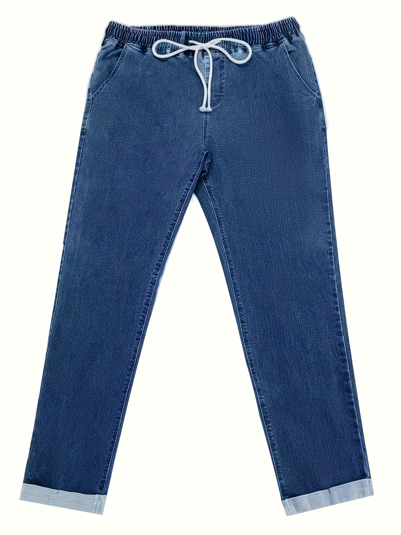 Women's High-Waisted Jeans Light Blue Stretchy Denim Casual Pants