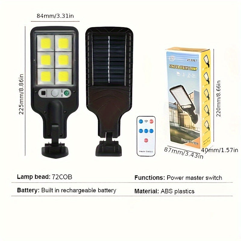 Solar LED Wall Light with Motion Sensor Remote Control 3 Light Modes IP44 Outdoor Security Garden Patio Path