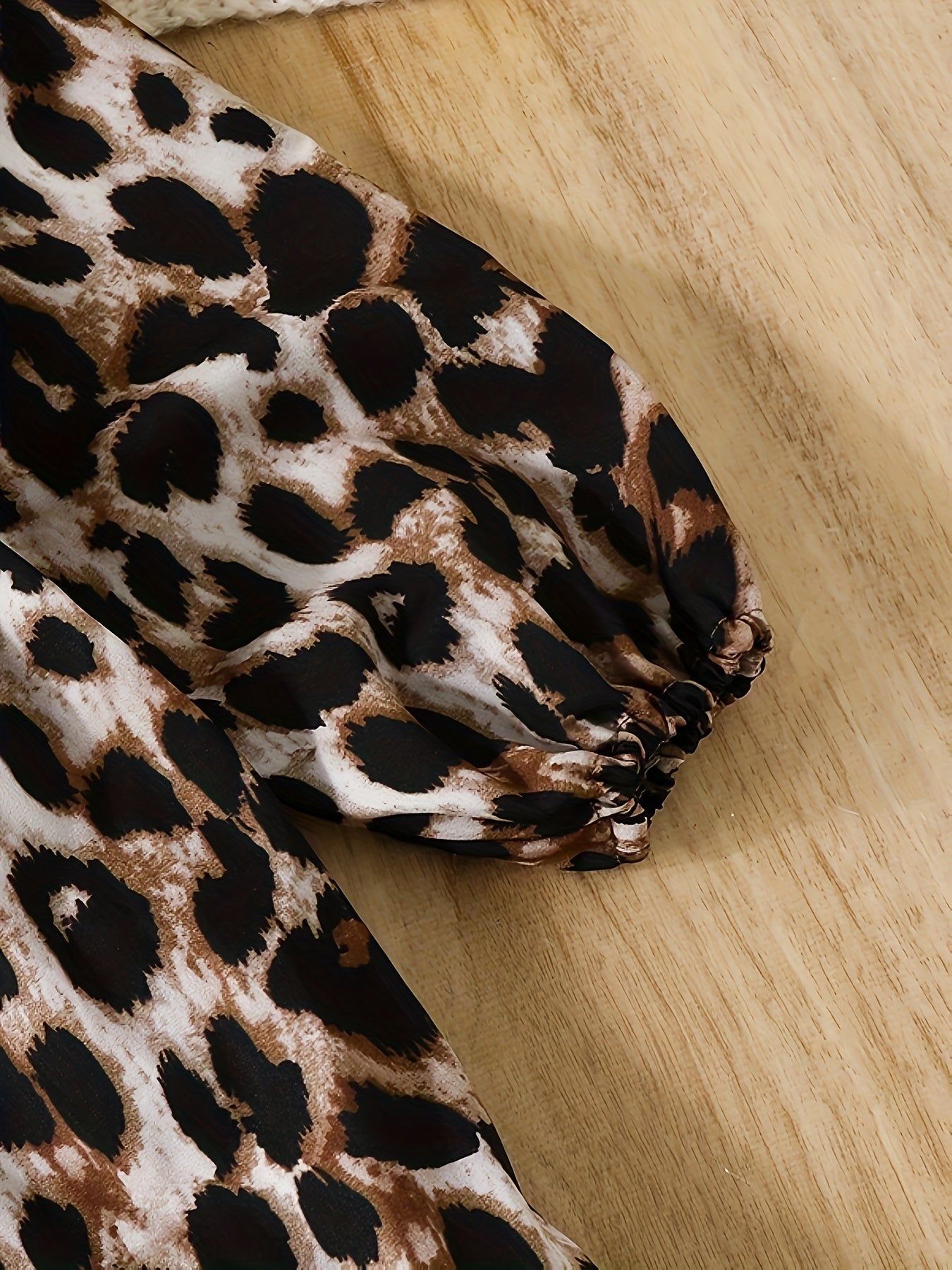 Girls Leopard Print Dress with Bow Belt for Party or Gift