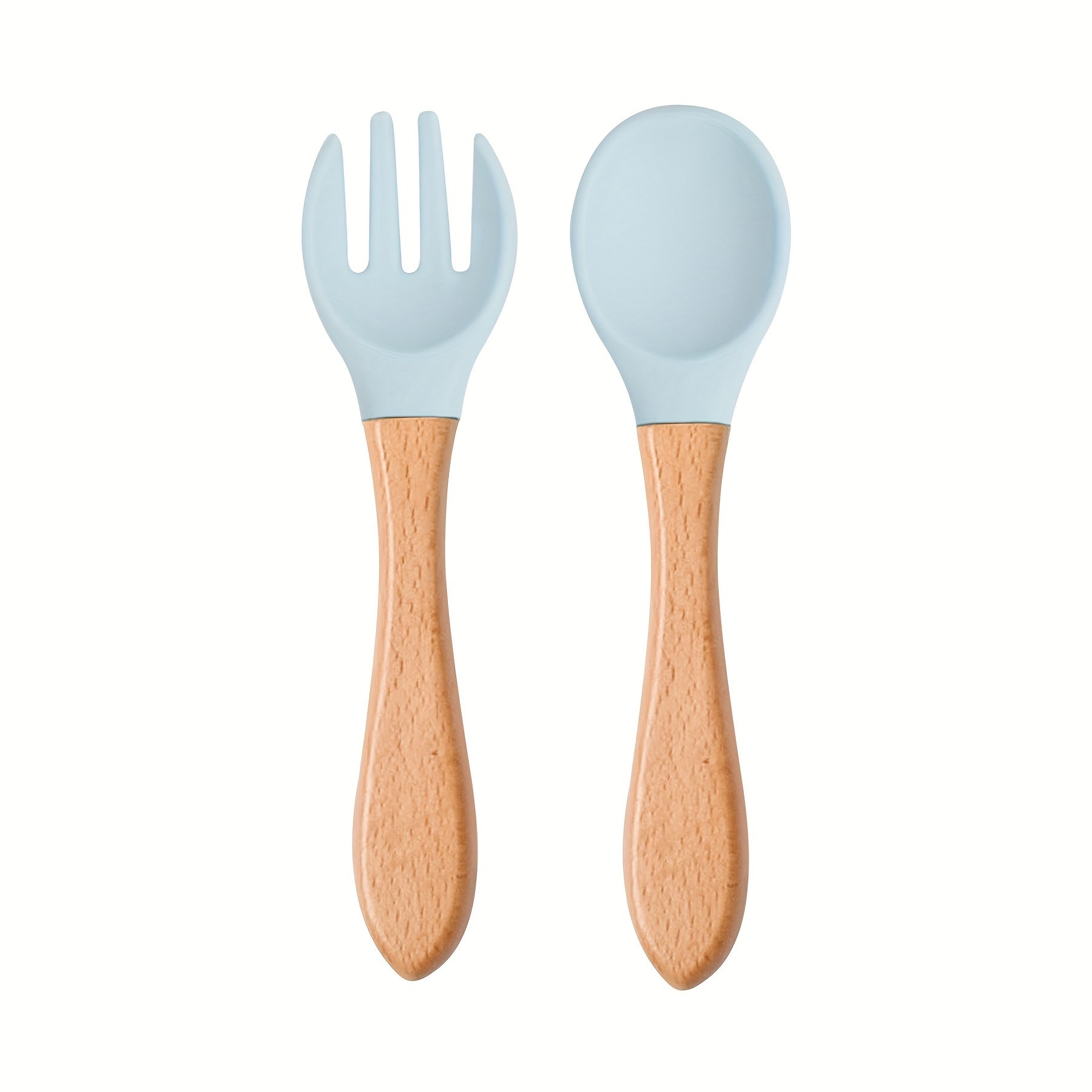 Набор из 2-х предметов персонализированных силиконовых ложки и вилки Ausbay для детей - прочный и надежный с ручкой с индивидуальным именем - идеален для детей и коллекционеров