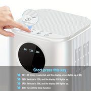 7-Color LED Yoritgich bilan namlikni olib tashlovchi 1700ml sig'imli, shovqinsiz, taymerli, simsiz